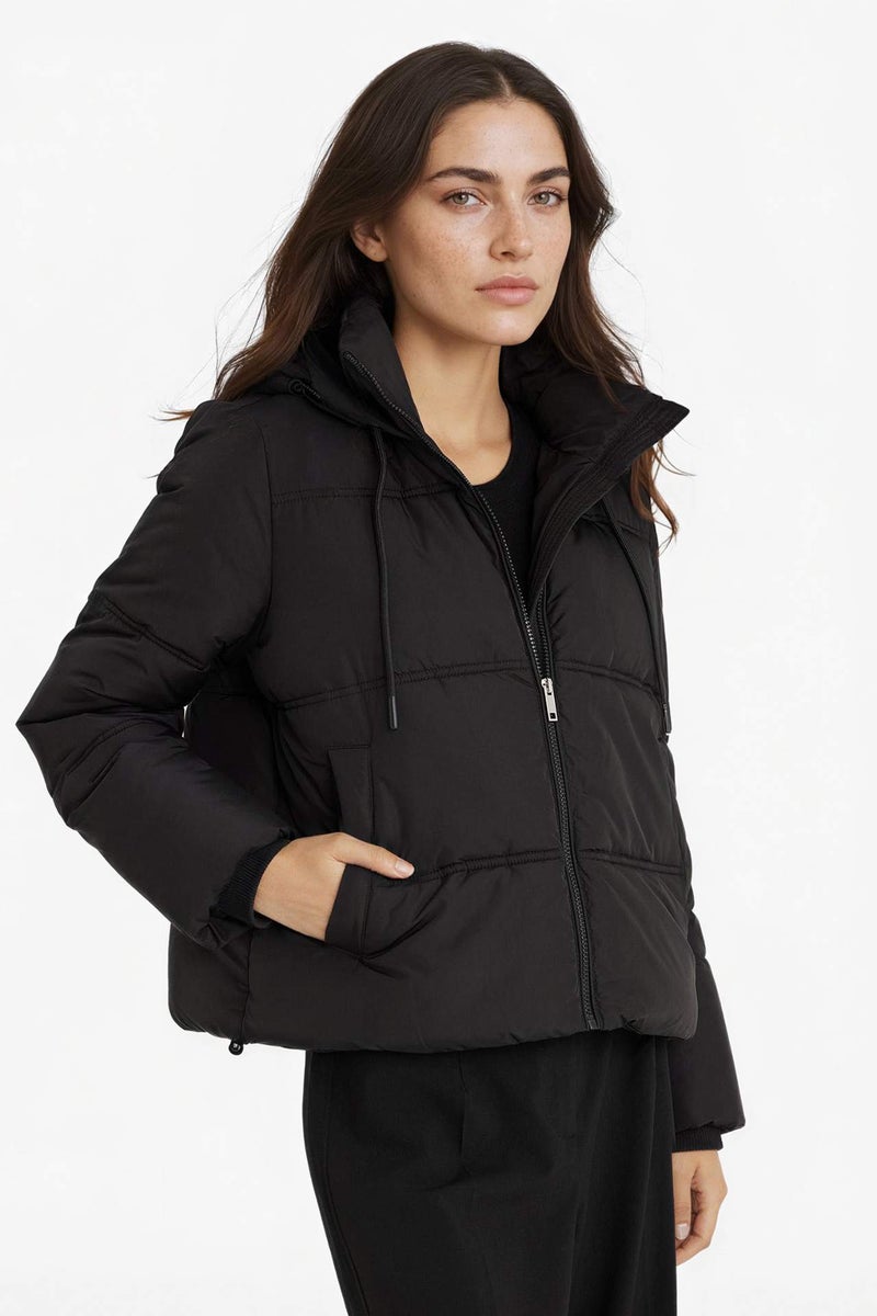 DeFacto Regular Fit Hooded Zippered Puffer Jacket - Image 3