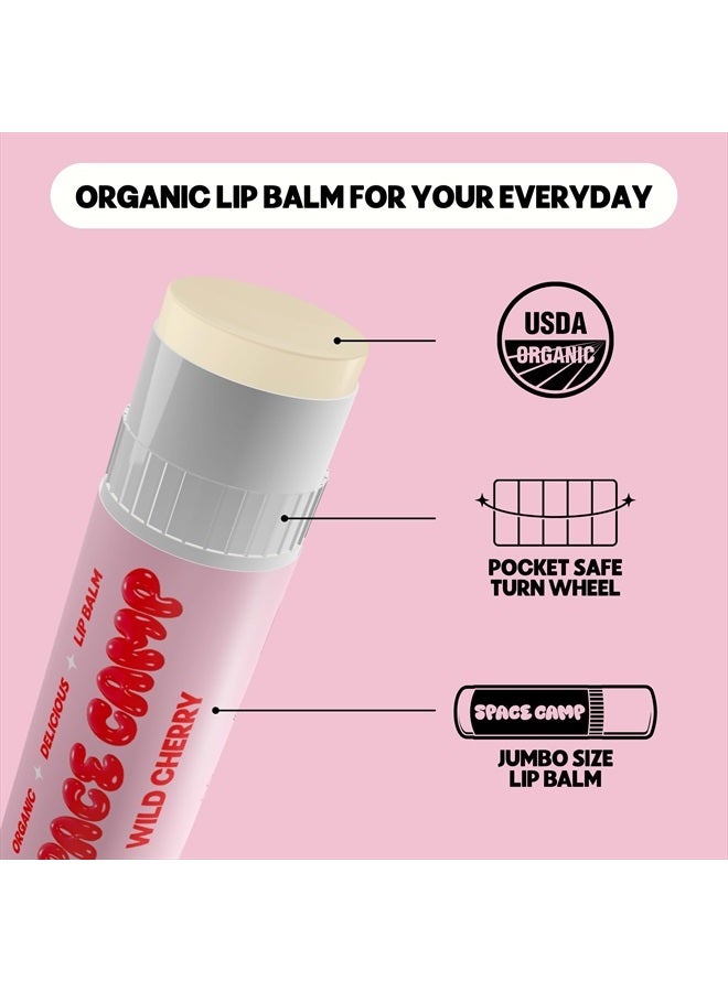 Space Camp Wellness Jumbo Lip Balm - Wild Cherry Organic Flavored Balm (2 Pack) - Image 4