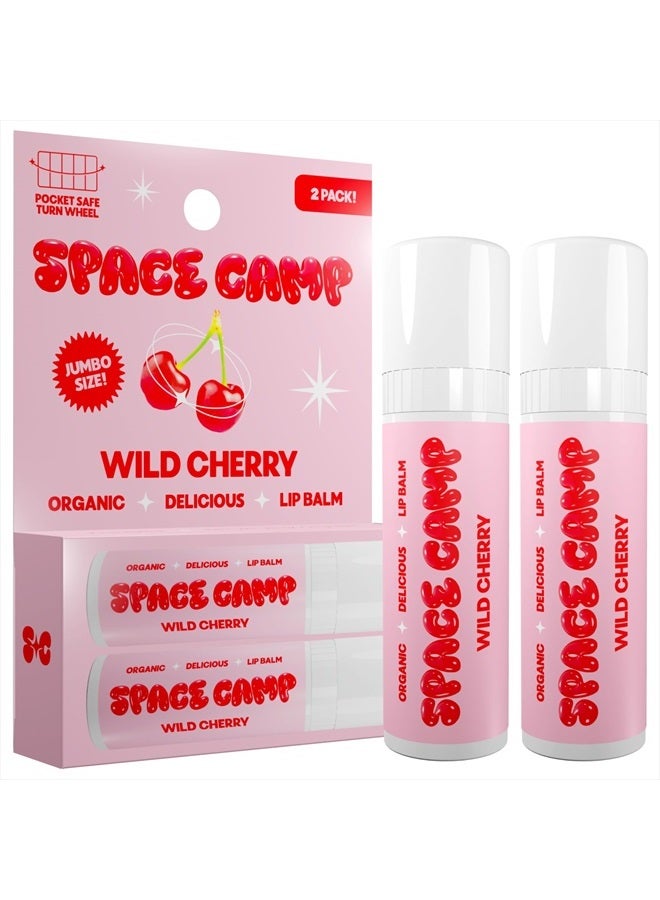 Space Camp Wellness Jumbo Lip Balm - Wild Cherry Organic Flavored Balm (2 Pack) - Image 1