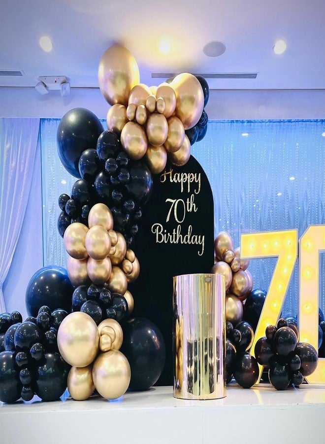 YMSZ Black and Gold Balloons, Black and Metallic Gold Balloons Garland Arch Kit for Birthday, New Years, Graduation and Anniversary Decorations Supplies - Image 4