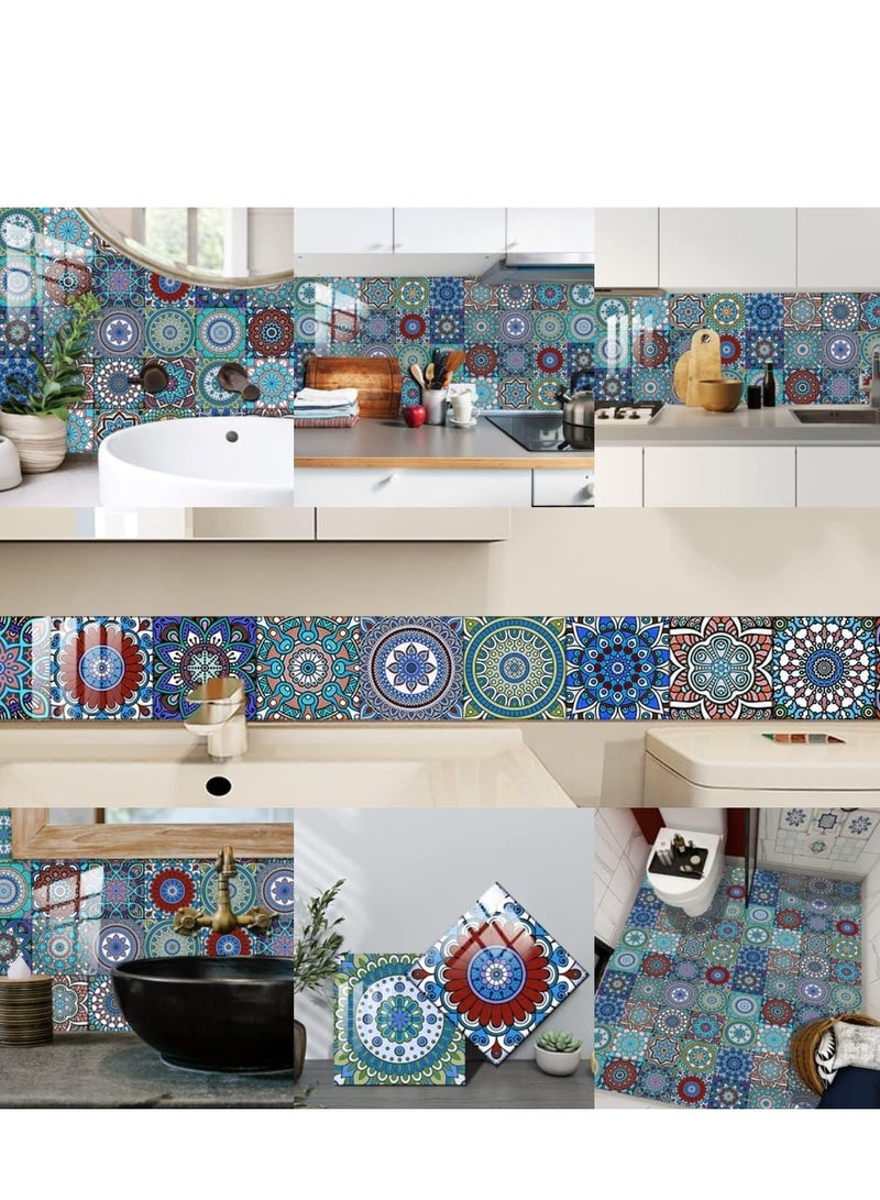 SOLARAE 16PCS Square Tile Wall Stickers 3D Decal Mosaic Home Room Decor DIY for Kitchen Bathroom Wardrobe Furniture Staircase Deco15cm×15cm Green - Image 5