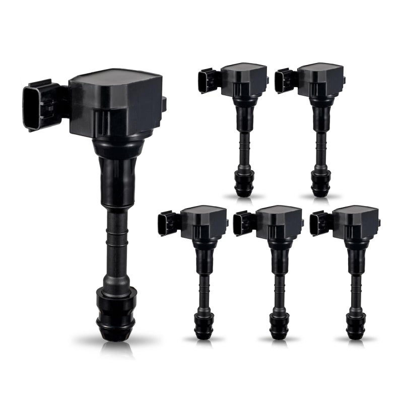 ENA مجموعة من 6 حزم ملف الإشعال 2003 2004 2005 2006 2007 2008 2009 متوافقة مع نيسان إنفينيتي ألتيما فرونتير ماكسيما مورانو باثفايندر 350Z كويست I35 QX4 FX35 G35 M35 V6 ملفات لـ UF349 C1406 - Image 1