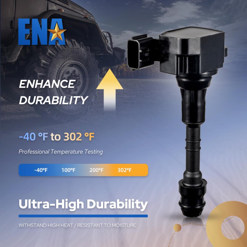 ENA مجموعة من 6 حزم ملف الإشعال 2003 2004 2005 2006 2007 2008 2009 متوافقة مع نيسان إنفينيتي ألتيما فرونتير ماكسيما مورانو باثفايندر 350Z كويست I35 QX4 FX35 G35 M35 V6 ملفات لـ UF349 C1406 - Image 3