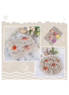 Generic Decorative Fishing Net with SeaShells 1.5M*2M Nautical Fish Net Decoration Mediterranean Style Hanging Photo Netting Wall Hanging Decor for Party Home  - Image 4