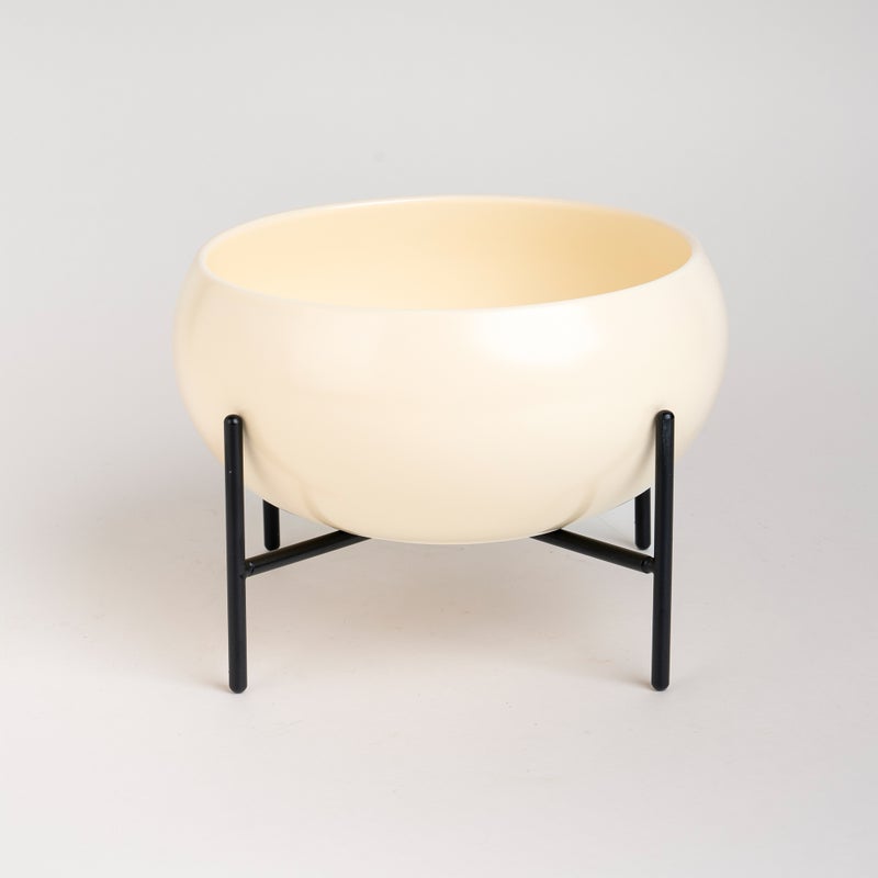 لا ميسا طبق سلطة بورسلان بيج بقاعدة سوداء 22 سم - Image 1