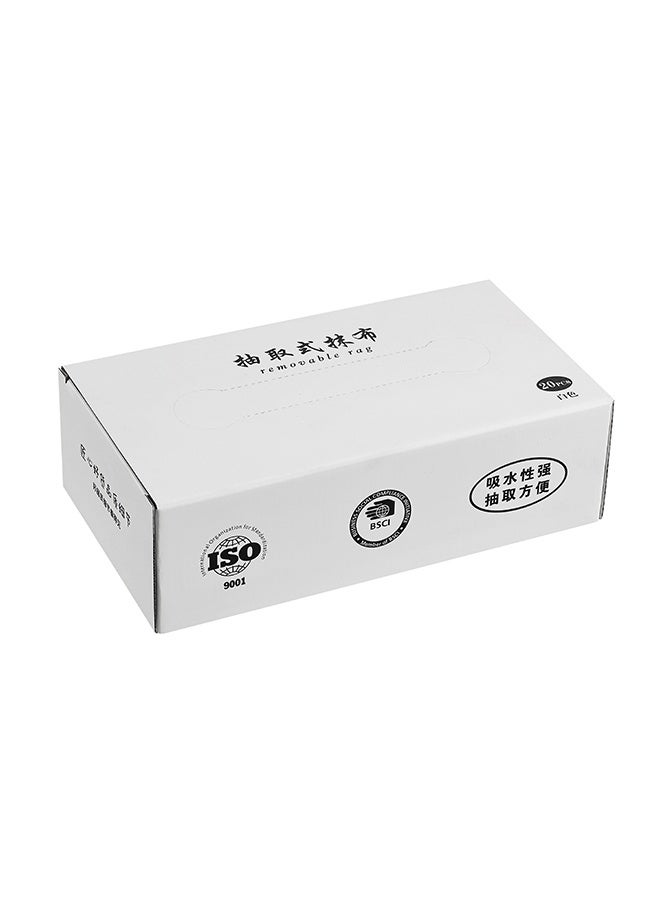 لوازم 20 قطعة مناشف مايكروفايبر قابلة للإزالة - أبيض - 20 × 20 سم - مساحات تنظيف عالية الامتصاص وخالية من الوبر في علبة سحب للمطبخ، السيارة، النوافذ، الزجاج، والأسطح المتعددة - Image 5