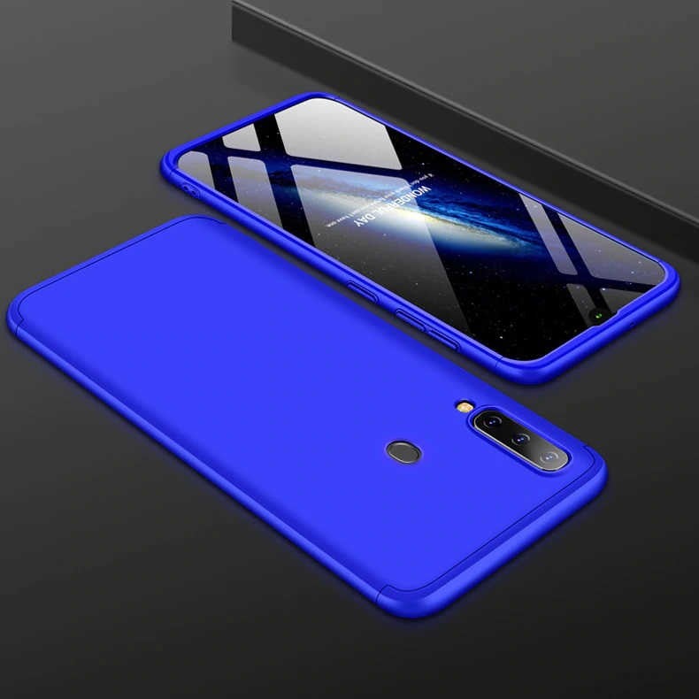 Samsung Galaxy A20S Case with Camera Protection 3 Pieces Ays Hard Plastic Blue
