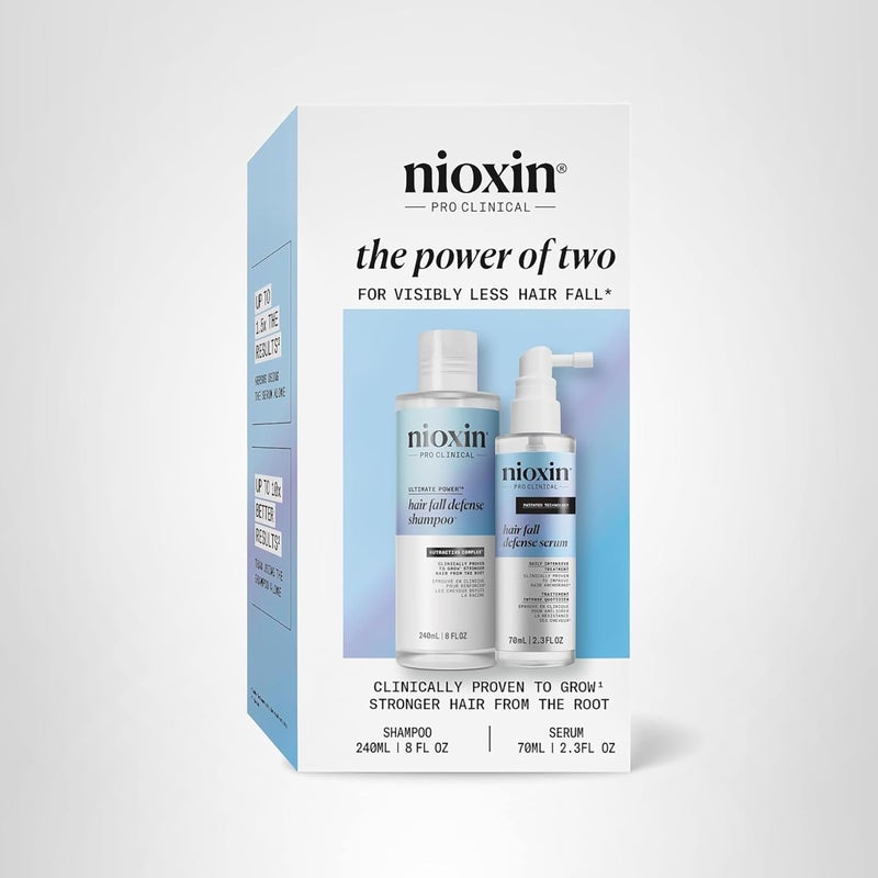 Nioxin Hair Fall Defense Kit | The Power of Two: Shampoo for Hair Fall 8.1 Fl Oz & Intensive Daily Leave-In Hair Treatment for Thinning Hair 2.3 Fl Oz - Image 1