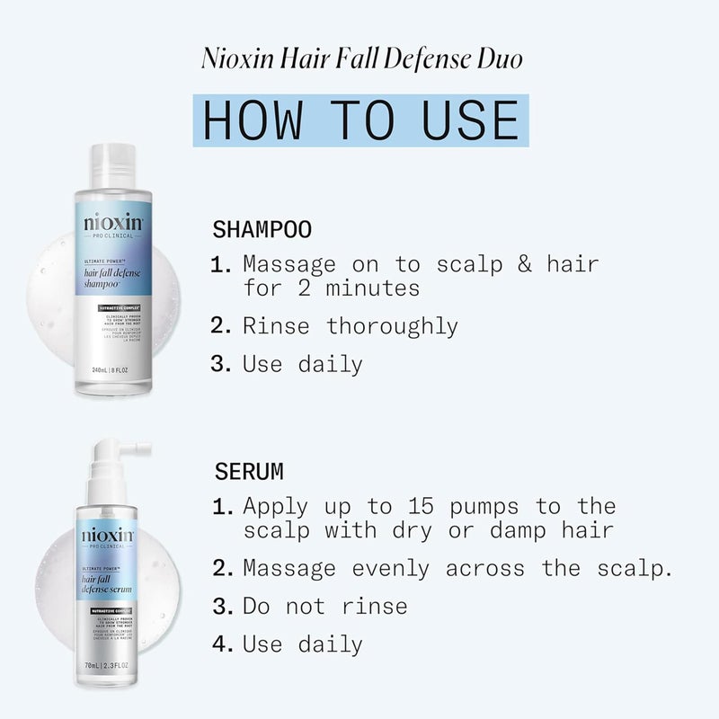Nioxin Hair Fall Defense Kit | The Power of Two: Shampoo for Hair Fall 8.1 Fl Oz & Intensive Daily Leave-In Hair Treatment for Thinning Hair 2.3 Fl Oz - Image 5