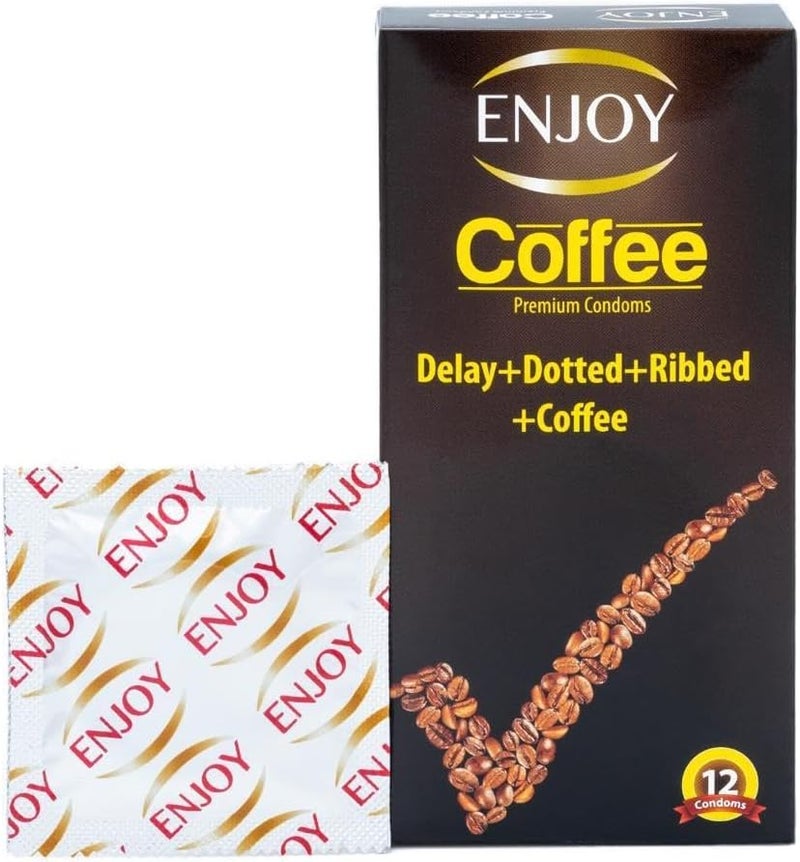 Enjoy Coffee Flavor Premium Condoms - 12 Count - Image 1