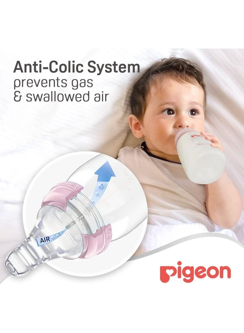 pigeon Pigeon Plastic Baby Feeding Bottle with Cap Soft Silicone Nipple Anti BPA & BPS Free 0+ Months 120ml - Image 4