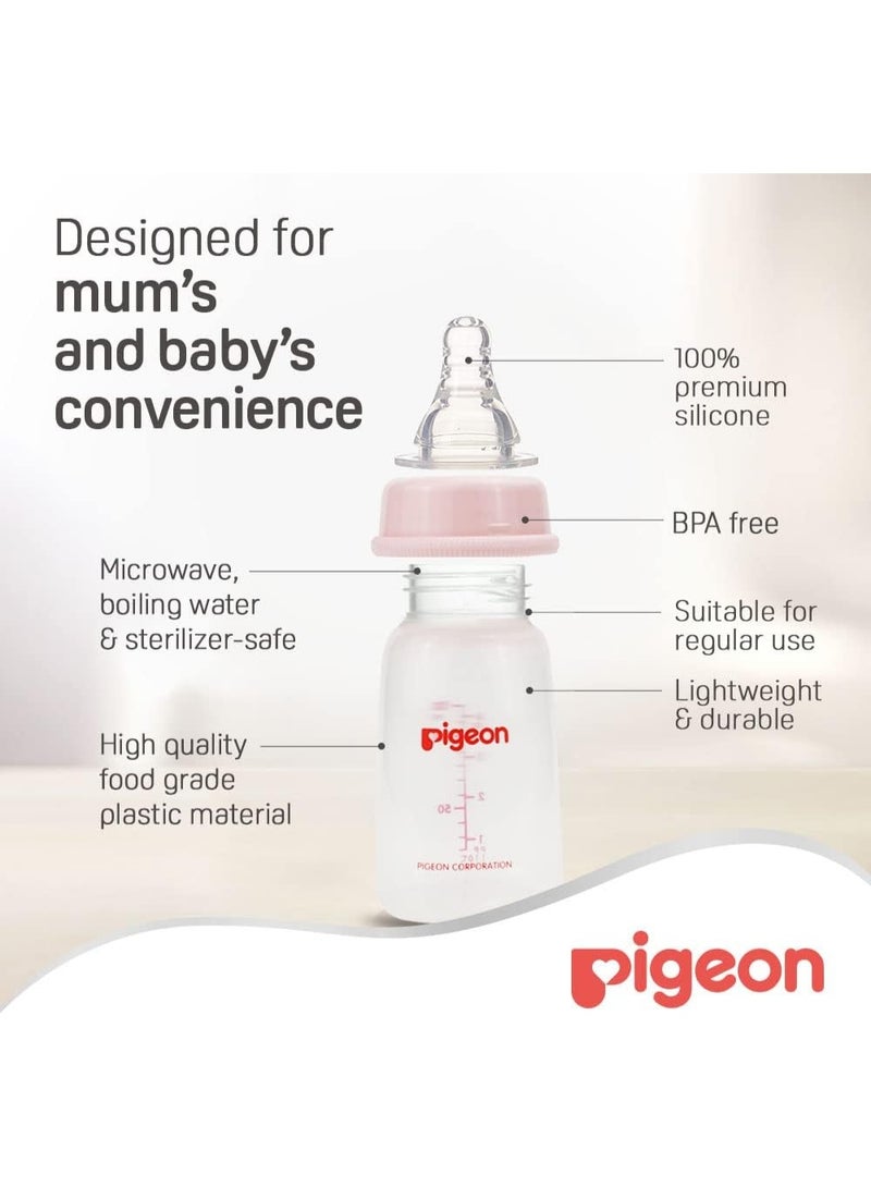 pigeon Pigeon Plastic Baby Feeding Bottle with Cap Soft Silicone Nipple Anti BPA & BPS Free 0+ Months 120ml - Image 5