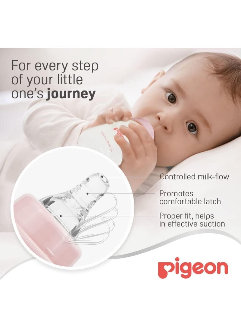 pigeon Pigeon Plastic Baby Feeding Bottle with Cap Soft Silicone Nipple Anti BPA & BPS Free 0+ Months 120ml - Image 3