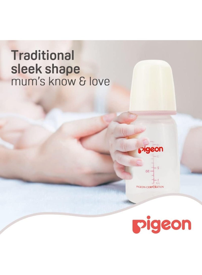 pigeon Pigeon Plastic Baby Feeding Bottle with Cap Soft Silicone Nipple Anti BPA & BPS Free 0+ Months 120ml - Image 2