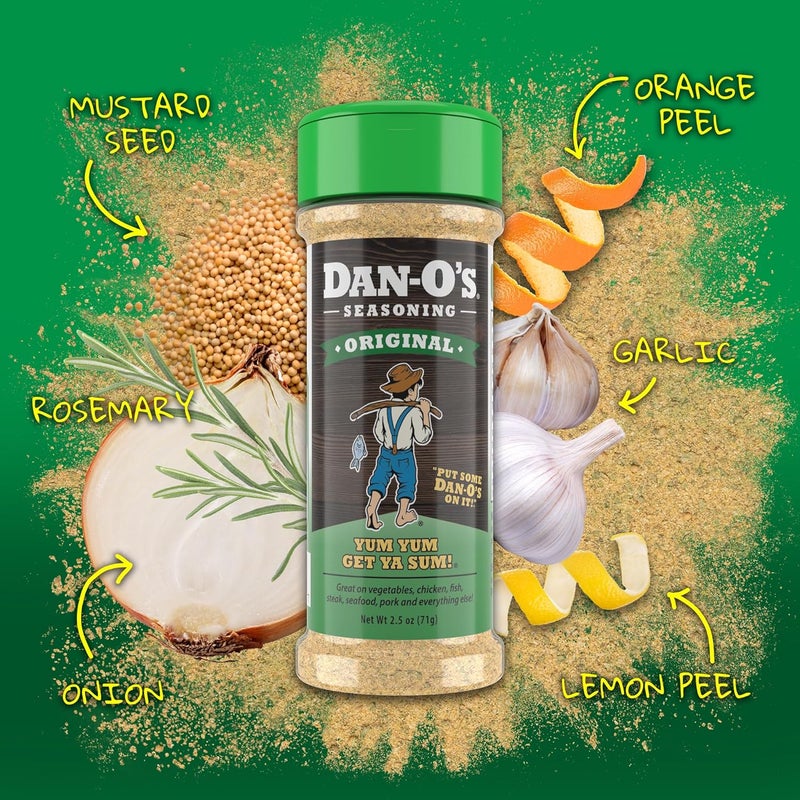 Dan-O's مجموعة توابل دان-أو المكونة من 8 زجاجات - الأصلية، الحارة، الشيلي، المقرمشة، الجبنية، بريمو، توابل البحر، وتاكو - مجموعة توابل خالية من السكر، صفر سعرات حرارية - Image 2