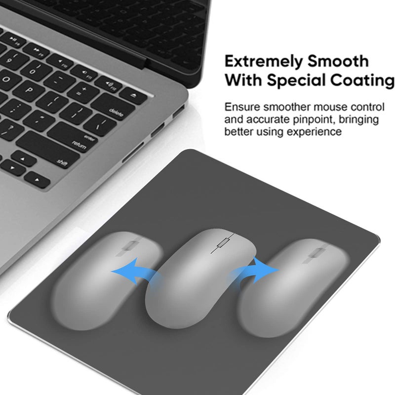 HONKID Metal Aluminum Mouse Pad, Office and Gaming Thin Hard Mouse Mat Double Sided Waterproof Fast and Accurate Control Mousepad for Laptop, Computer and PC,9.45 X 7.87 Inch,Black - Image 3