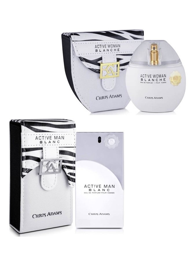 Chris Adams Chris Adams Active Man Blanche 100 ML and Active Woman Blanche 80 ML Eau De Parfum Combo  - Image 1