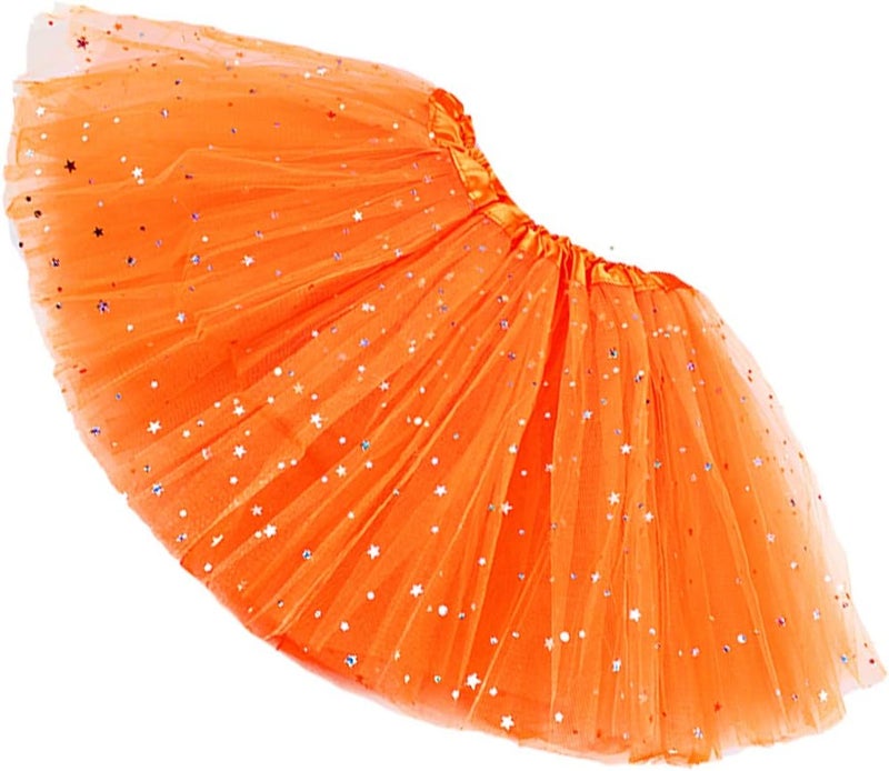 Womens Adult Sparkle Elastic 3 Layered Tulle Tutu Skirt