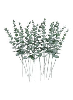 Generic 12-Piece Artificial Eucalyptus Leaves Stems Touch Branches Green  - Image 1