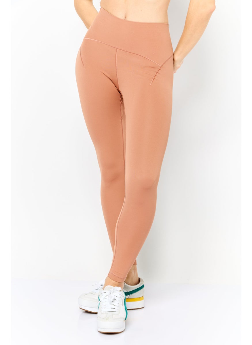 Adidas - Women Tight Fit Yoga 7/8th Leggings, Rust Brown - Image 1