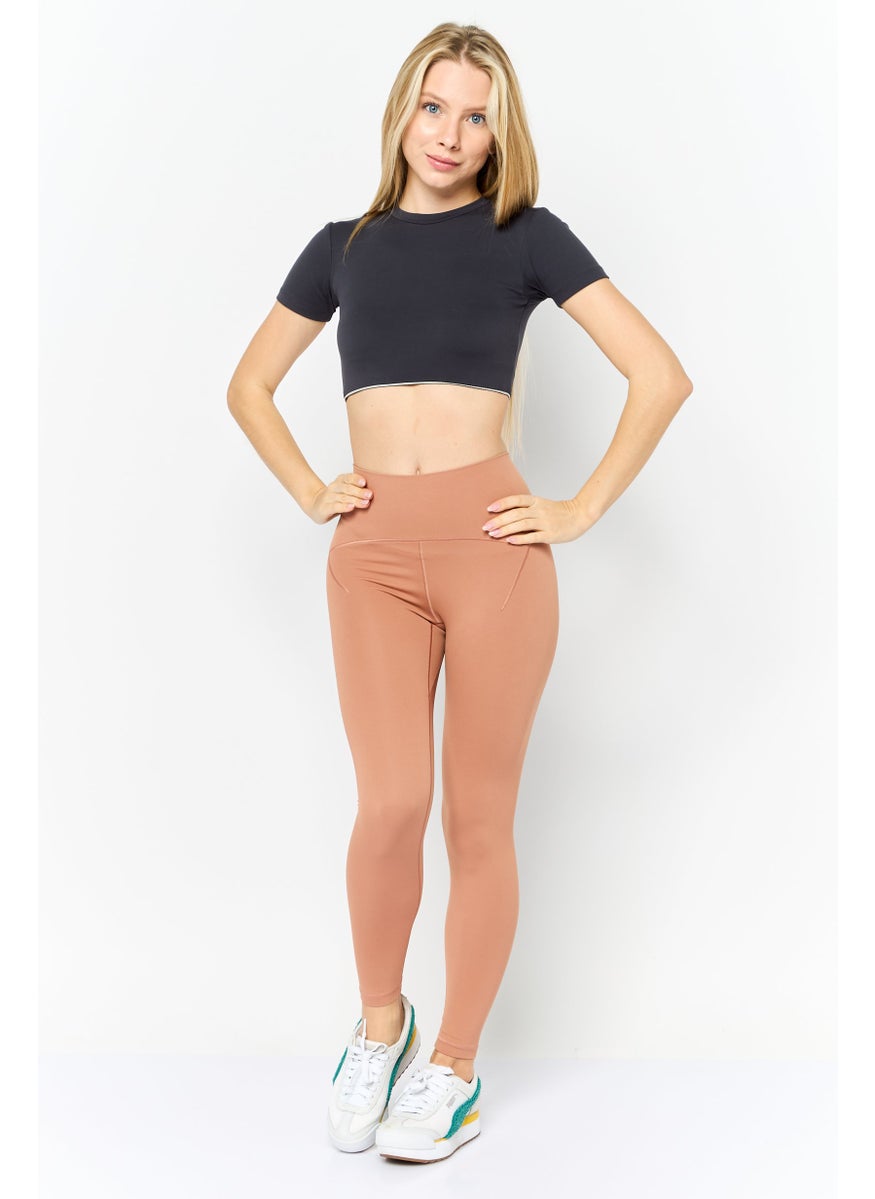 Adidas - Women Tight Fit Yoga 7/8th Leggings, Rust Brown - Image 1