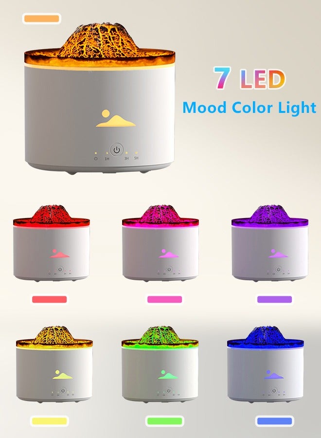 230ml Aromatherapy Humidifier Jellyfish Mist, Volcano Humidifier Flame Aroma Diffuser, 7 Colors Night Light, for Home Office Bedroom  - Image 3