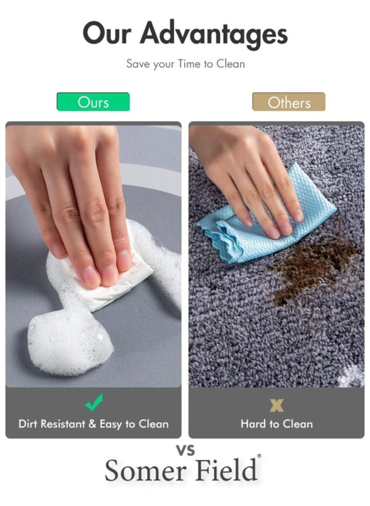 Somerfield سومر فيلد - حصائر الحمام، حصائر أرضية حمام غير قابلة للانزلاق وسجادة حمام سريعة الجفاف، حصيرة استحمام فائقة الامتصاص مع عدم الانزلاق، سميكة، ناعمة، سهلة التنظيف - أفضل شراء (39.90 × 59.90 سم، بيضاوي) - Image 3