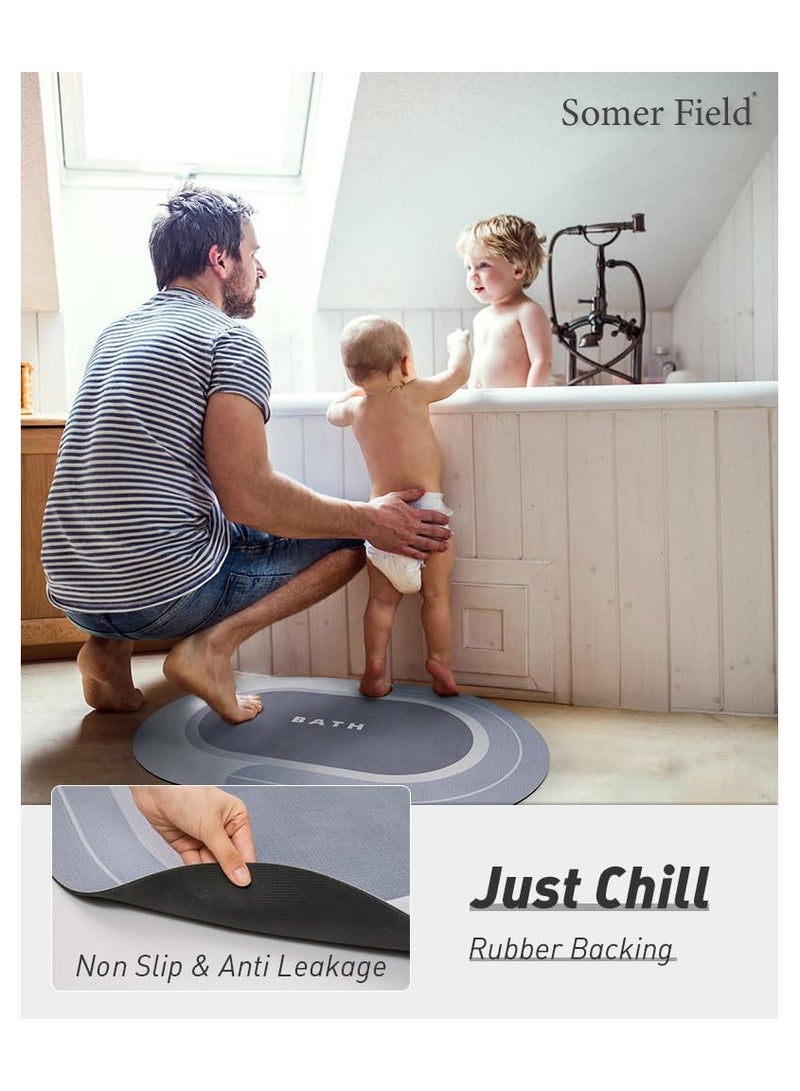 Somerfield سومر فيلد - حصائر الحمام، حصائر أرضية حمام غير قابلة للانزلاق وسجادة حمام سريعة الجفاف، حصيرة استحمام فائقة الامتصاص مع عدم الانزلاق، سميكة، ناعمة، سهلة التنظيف - أفضل شراء (39.90 × 59.90 سم، بيضاوي) - Image 4