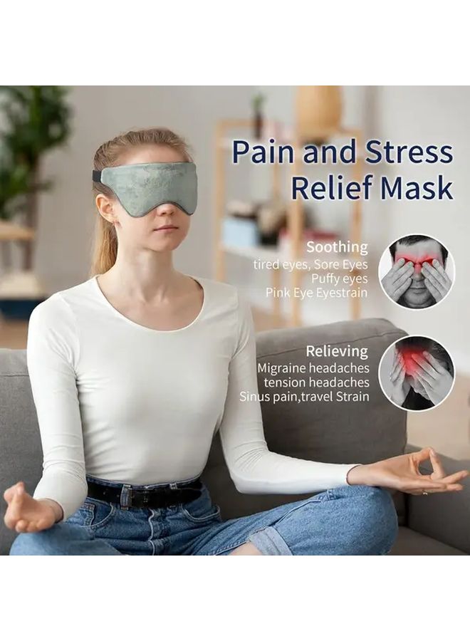 Gray Weighted Sleep Mask Cooling Cozy Reversible Blackout Eye Cover for Travel Meditation - Image 3