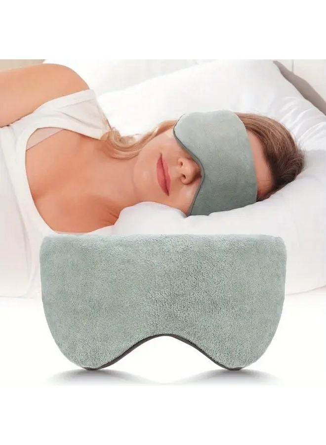 Gray Weighted Sleep Mask Cooling Cozy Reversible Blackout Eye Cover for Travel Meditation - Image 2