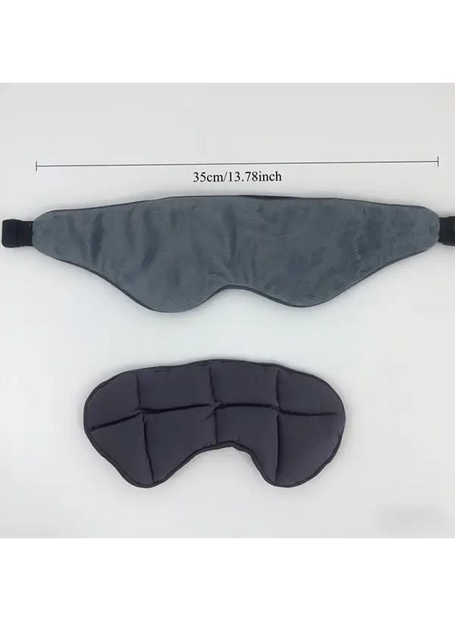 Gray Weighted Sleep Mask Cooling Cozy Reversible Blackout Eye Cover for Travel Meditation - Image 4