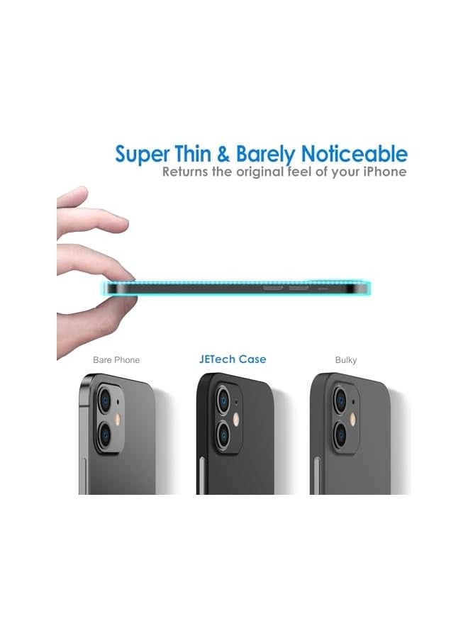 Jetech Ultra Slim Case for iPhone 12, 6.1-Inch, Camera Lens Cover Full Protection, Lightweight, Matte Finish PP Hard Minimalist Case, Support Wireless Charging (Black) - Image 3