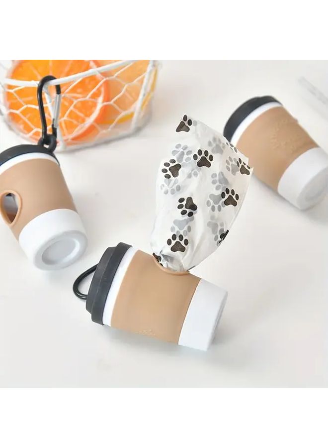 Coffee Cup Shaped Dog Poop Bag Dispenser With Waste Storage And Leash Clip - Image 1