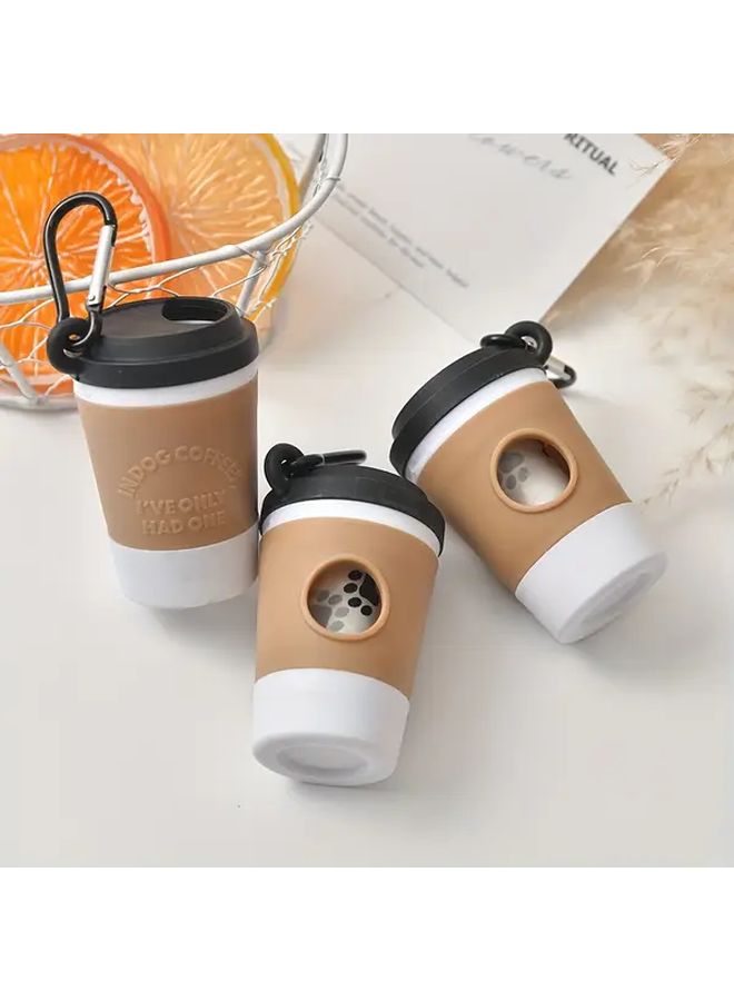 Coffee Cup Shaped Dog Poop Bag Dispenser With Waste Storage And Leash Clip - Image 3