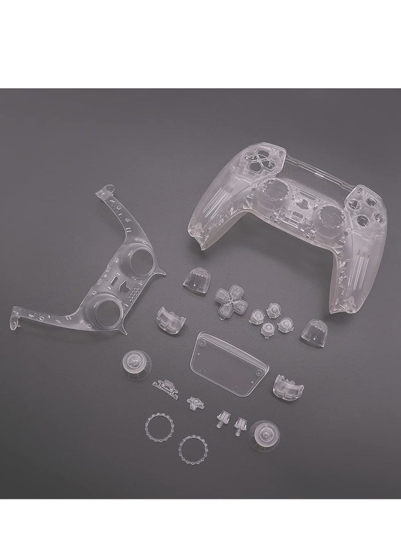 طقم الغلاف الشفاف القابل للاستبدال لوحدة التحكم PS5 - أدوات التعديل الذاتي مع أغطية واقي عصا الإبهام ومجموعة أزرار كاملة 010 - Image 2
