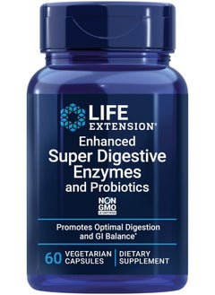 Enhanced Super Digestive Enzymes & Probiotics Vegetarian-Friendly Digestive Health Formula For Gi Balance Plant-Based Diet Aid Non-Gmo 60 Vegetarian Capsules