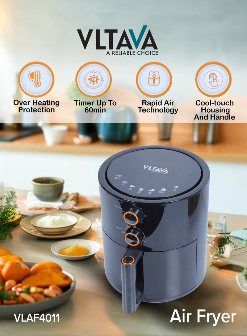 VLTAVA 3.5L Air Fryer with Adjustable Temperature, 60-Minute Timer, Non-Stick Basket & Overheat Protection - VLAF4011 - Image 3