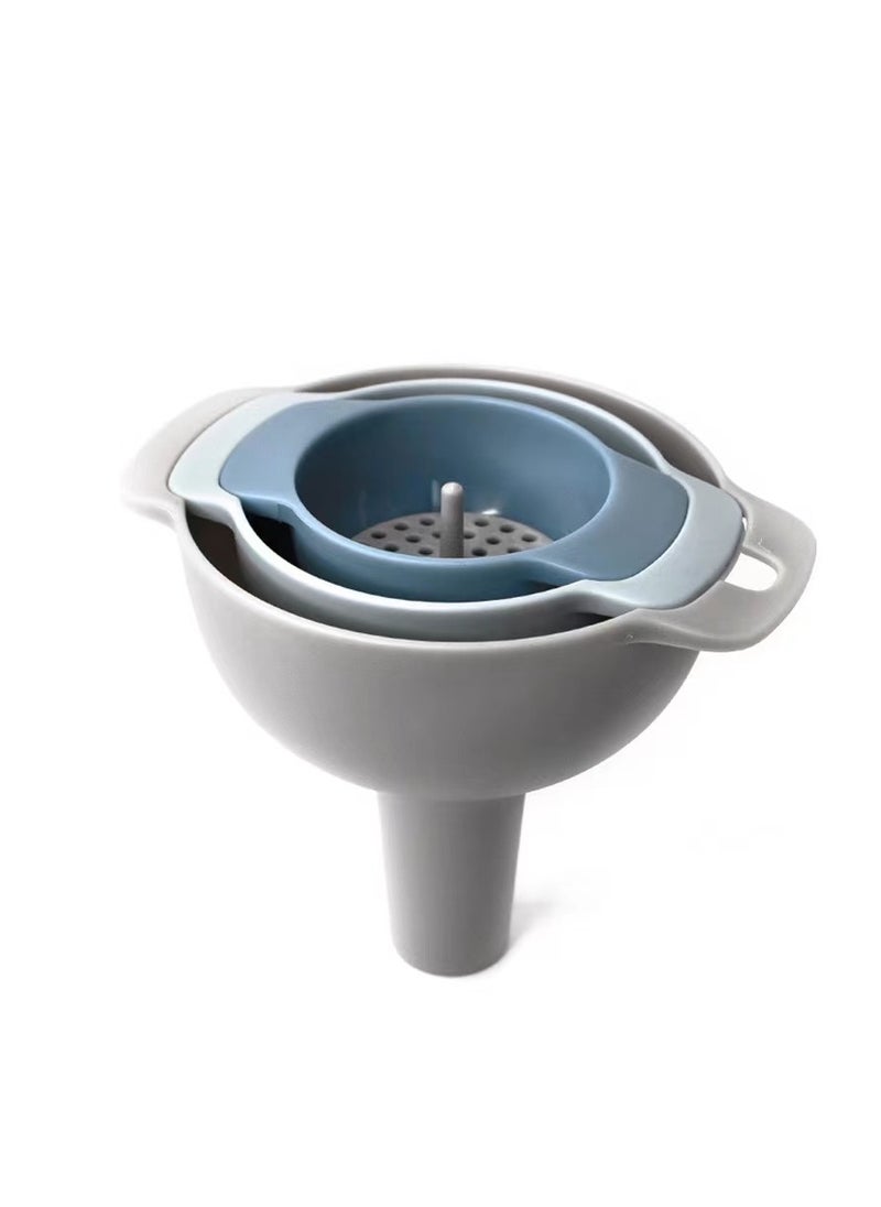 Generic Funnel, Lakobos Kitchen Funnel 3 in 1, Plastic Funnels for kitchen Use, Filling Bottles, Wide Mouth with Strainer Filter  - Image 1