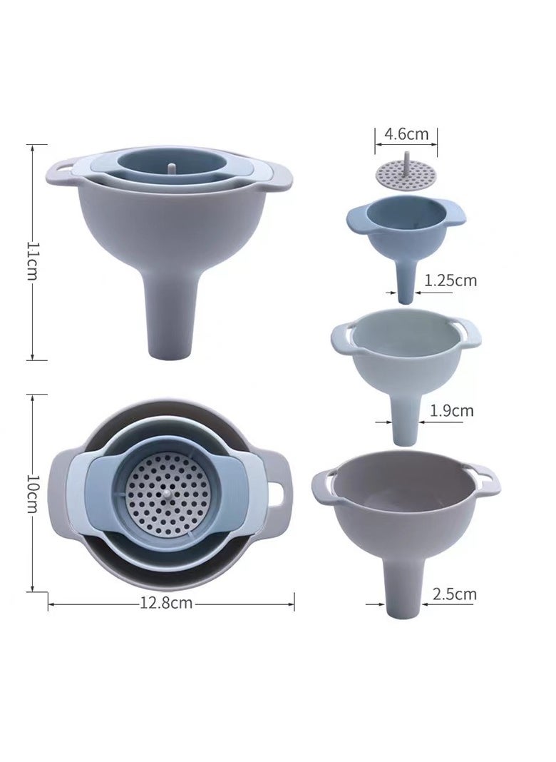 Generic Funnel, Lakobos Kitchen Funnel 3 in 1, Plastic Funnels for kitchen Use, Filling Bottles, Wide Mouth with Strainer Filter  - Image 3