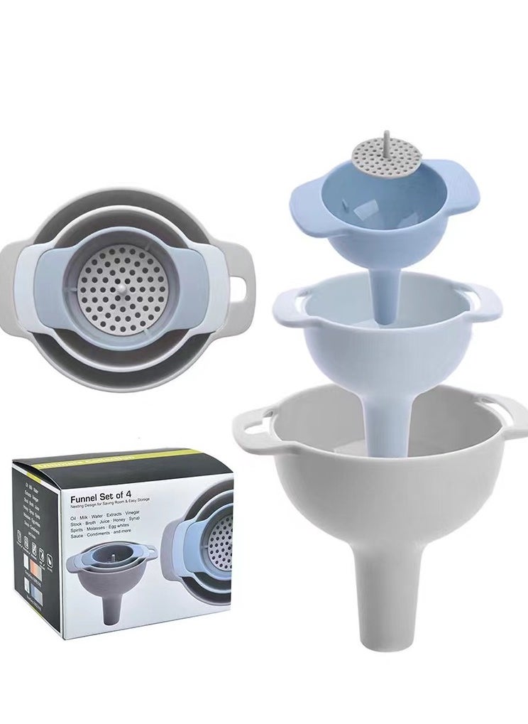 Generic Funnel, Lakobos Kitchen Funnel 3 in 1, Plastic Funnels for kitchen Use, Filling Bottles, Wide Mouth with Strainer Filter  - Image 2