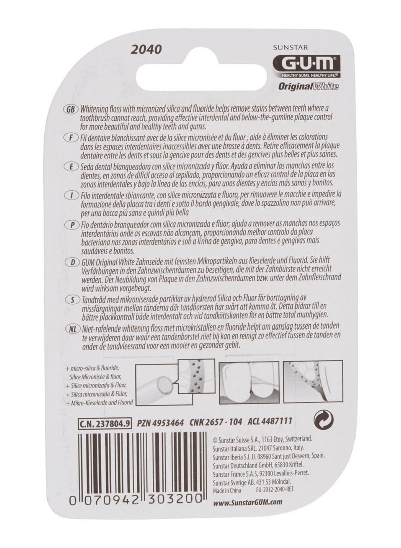 Gum Original White Dental Floss - Designed To Remove Stains In-Between Teeth-Interdental Control -Plaque With Micronized Silica And Fluoride Deep Cleaning 30M - Image 5