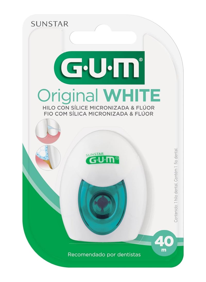 Gum Original White Dental Floss - Designed To Remove Stains In-Between Teeth-Interdental Control -Plaque With Micronized Silica And Fluoride Deep Cleaning 30M - Image 2