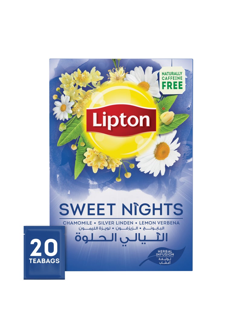 Lipton Herbal Infusions Tea Sweet Nights 20 Tea Bags (50g) - Image 1