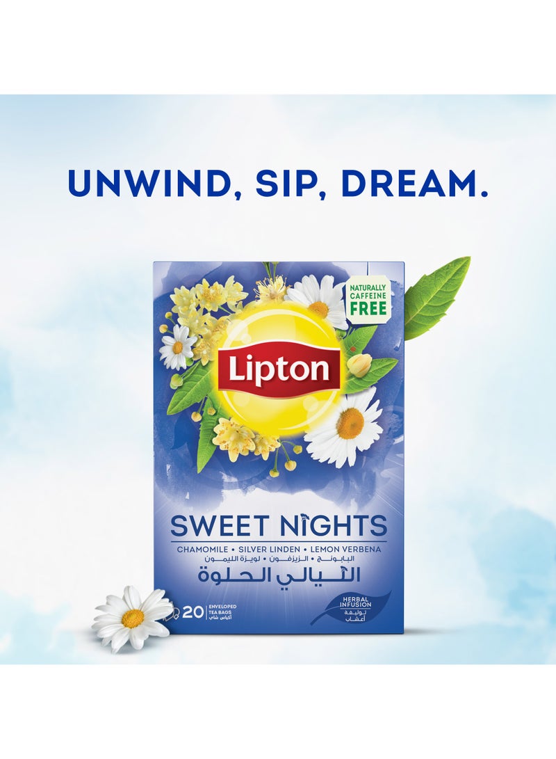 Lipton Herbal Infusions Tea Sweet Nights 20 Tea Bags (50g) - Image 2