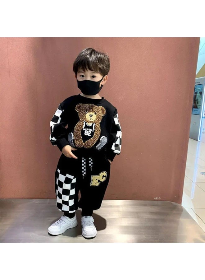 Boys' Outfit New Stylish Baby Spring Autumn Winter Korean Style Sweatshirt And Pants Children's Trendy Cool Children's Clothing