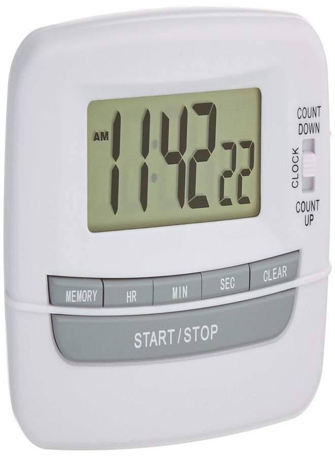 Sammons Preston Large Digit Handheld Timer, Portable or Mountable Alarm Timer with LCD Display, Magnetic Cooking Timer with Pocket Clip, Countdown Clock Kitchen Aid with Big Numbers & Large Screen - Image 1
