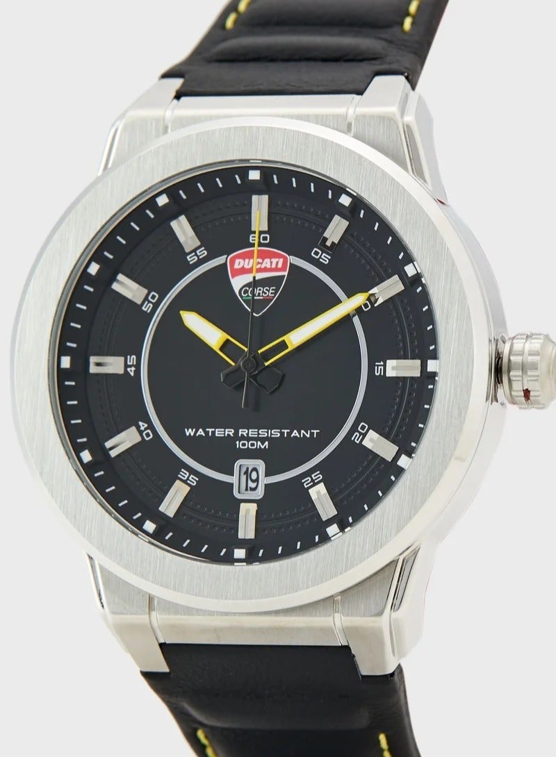 دوكاتي ساعة دوكاتي رجالية تناظرية بمينا أسود - DTWGB2019301 - Image 2