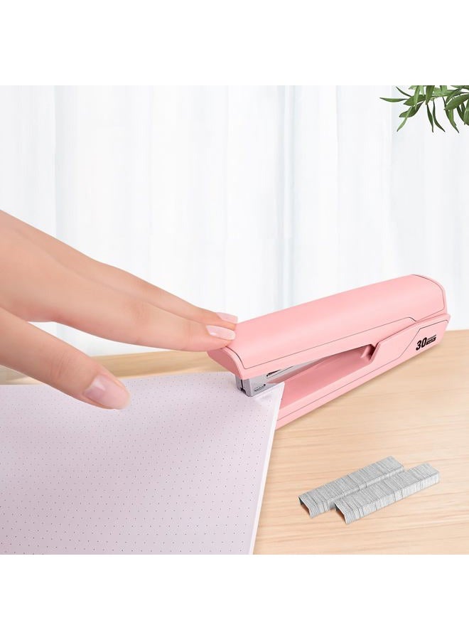 Kimuxo Metal Stapler with 830 Staples, Office Stapler, Staplers for Desk, 25-30 Sheet Capacity, Non-Slip, Pink - Image 4