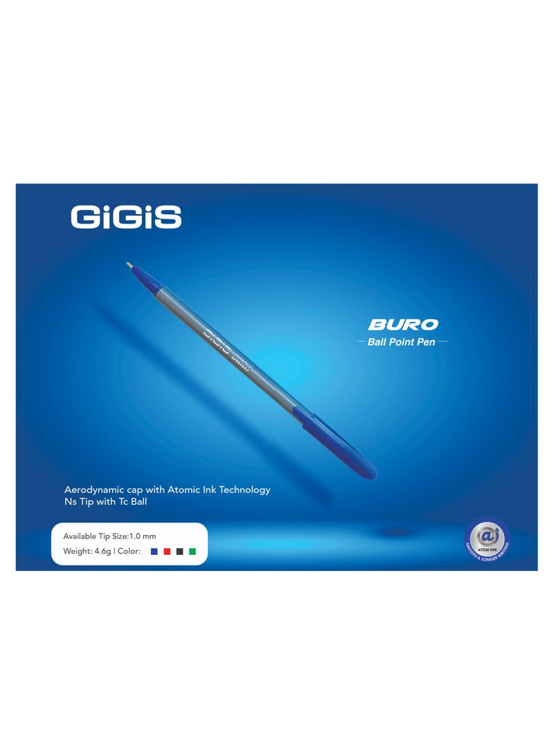 Gigis Unimax Buro Ball pen 50-Piece, 1.00 mm, Green, Smooth Writing Ballpoint Pens for School Office Home - Image 2