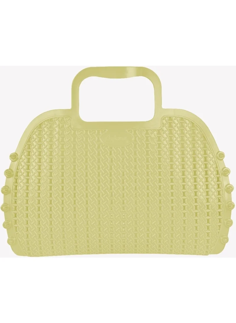 Ayyıldız Aykasa 221026 Lime Cream Foldable Beach Bag